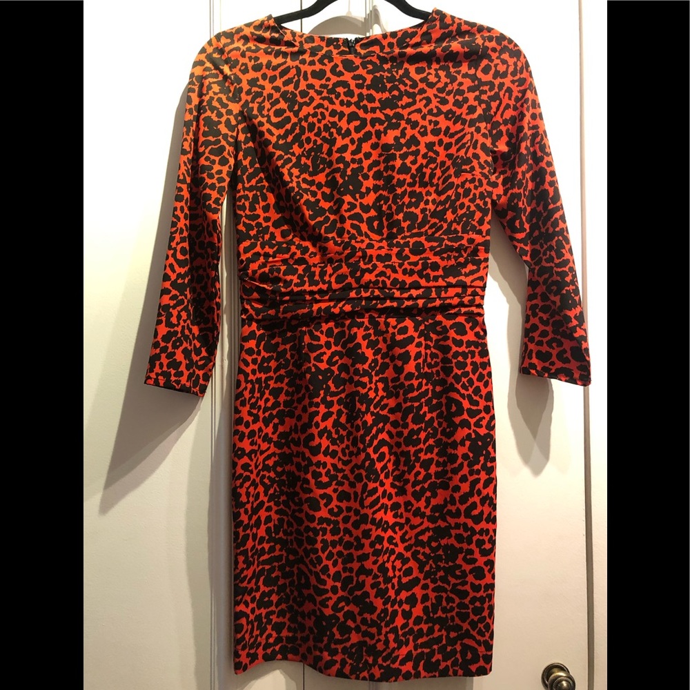 Topshop Red and Black Leopard Print Dress